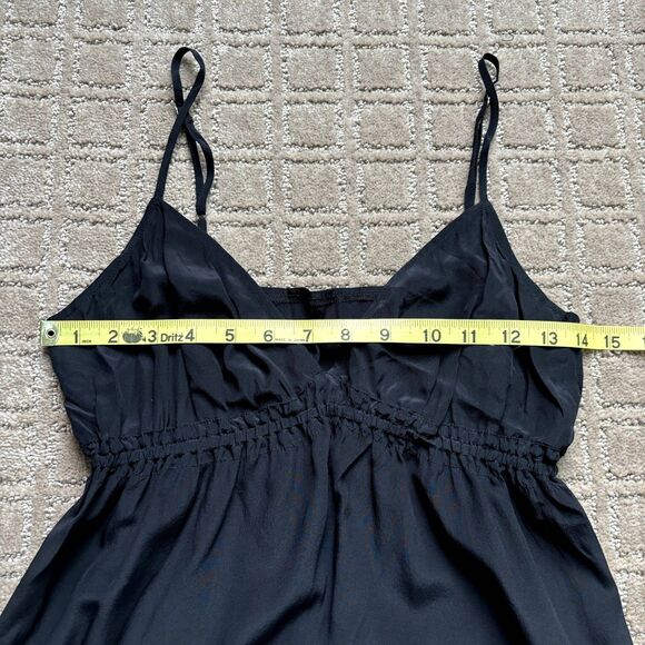Twelfth Cynthia Vincent Silk Babydoll Tank Shirt Womens S Black Empire Waist Y2K - Picture 8 of 10